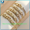 Venta al por mayor, superventas, juego de cadenas de mano DIY con burbujas de superficie lisa de latón de 18k con accesorios de 26 letras para nombres
