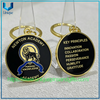 Venta al por mayor de llavero de recuerdo de la escuela secundaria, logotipo personalizado, llavero conmemorativo de esmalte de metal impreso en dos lados para regalo de graduación de estudiante